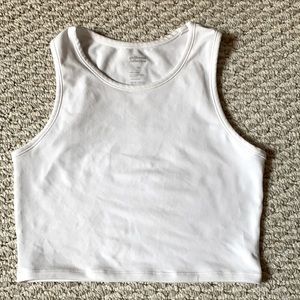 Girlfriend collective white stretch crop top